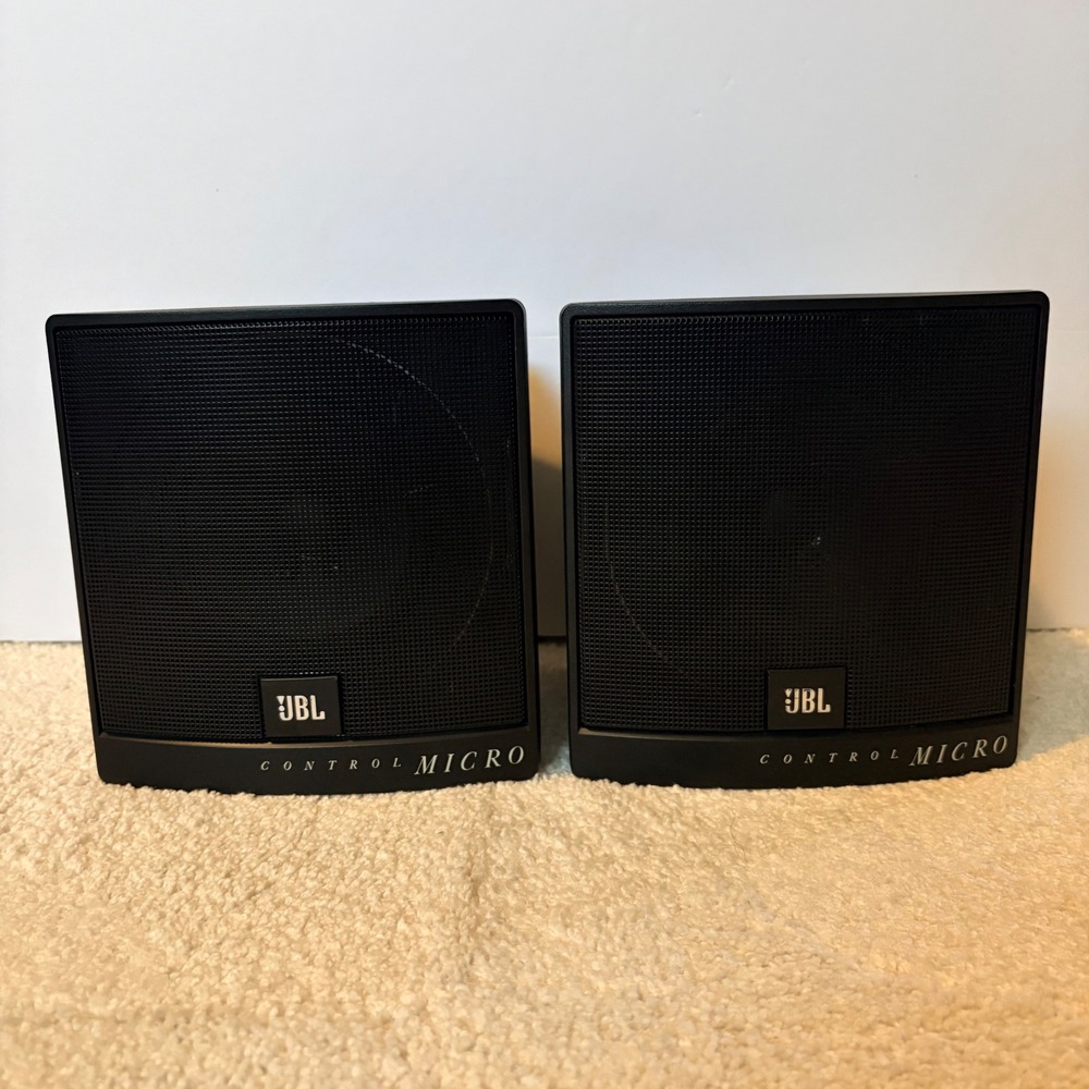 JBL Speakers Control Micro Black Compact Personal Monitors Pair Tested & Works